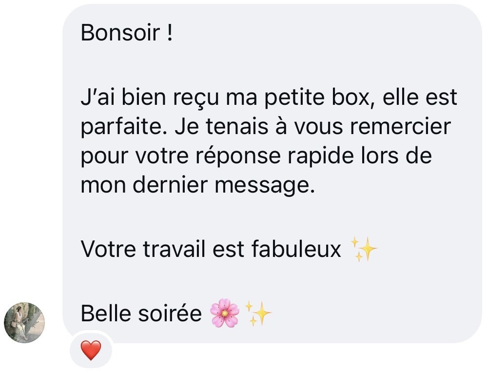 Capture d’écran d’un message Instagram reçu par KEUR.
