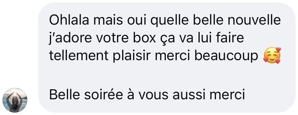 Capture d’écran d’un message Instagram reçu par KEUR.